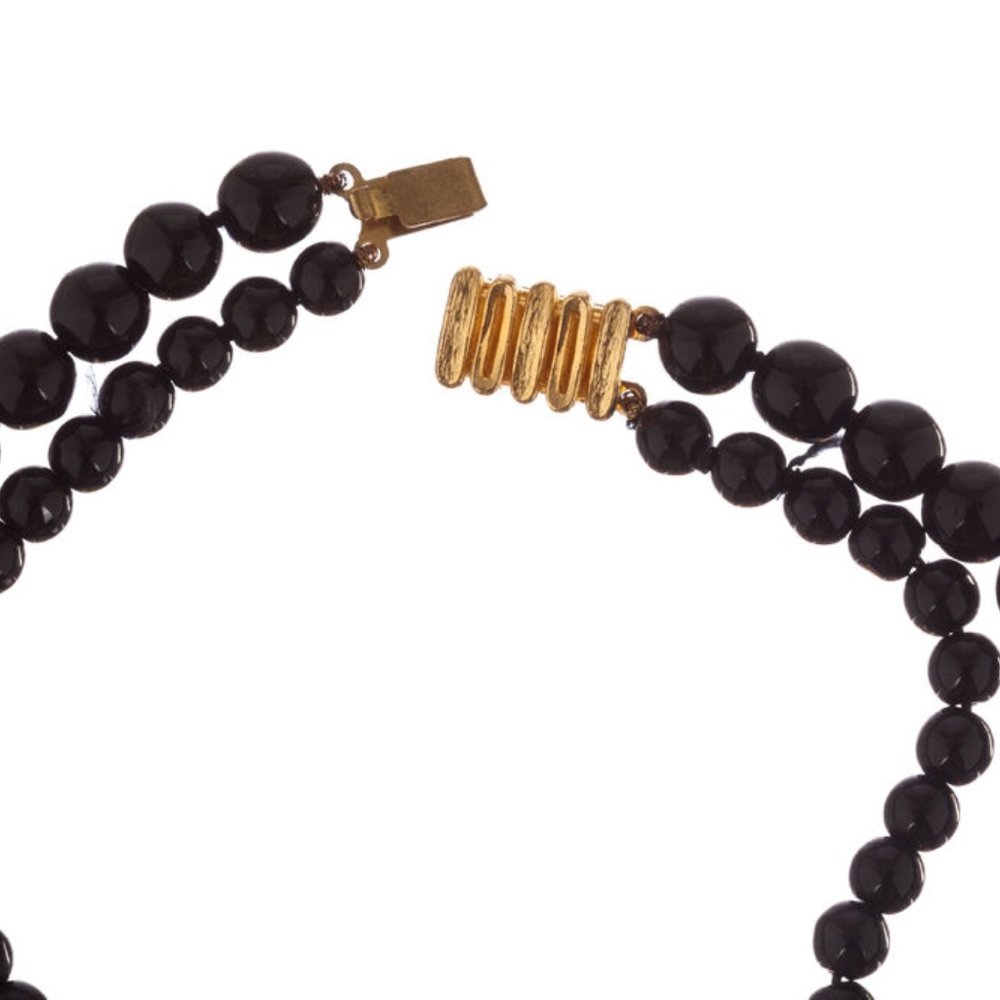 Balenciaga Black Enamel Flower Necklace - Picture 6 of 7
